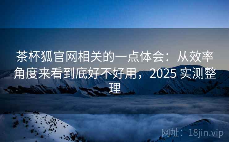 茶杯狐官网相关的一点体会:从效率角度来看到底好不好用,2025 实测整理 茶杯狐官网相关的一点体会:从效率角度来看到底好不好用,2025 实测整理