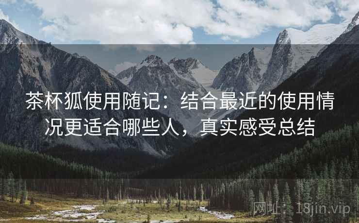 茶杯狐使用随记：结合最近的使用情况更适合哪些人，真实感受总结